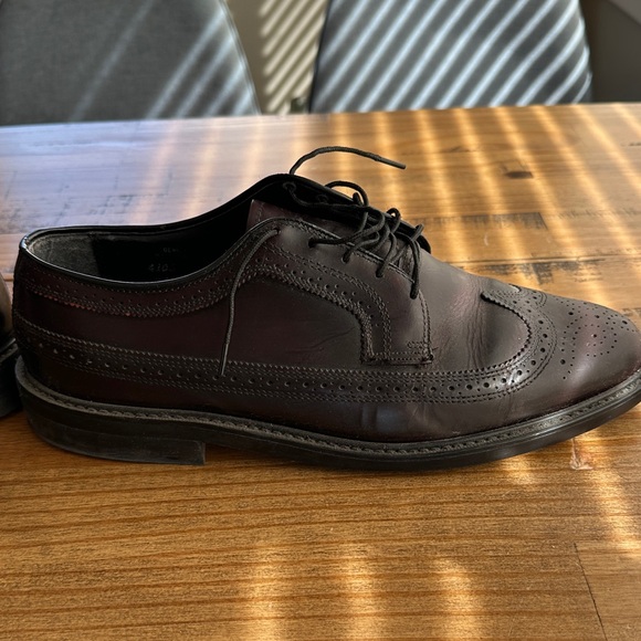 Men\'s Brogue Wingtip Leather Derby Shoes - Dark Brown main image 4